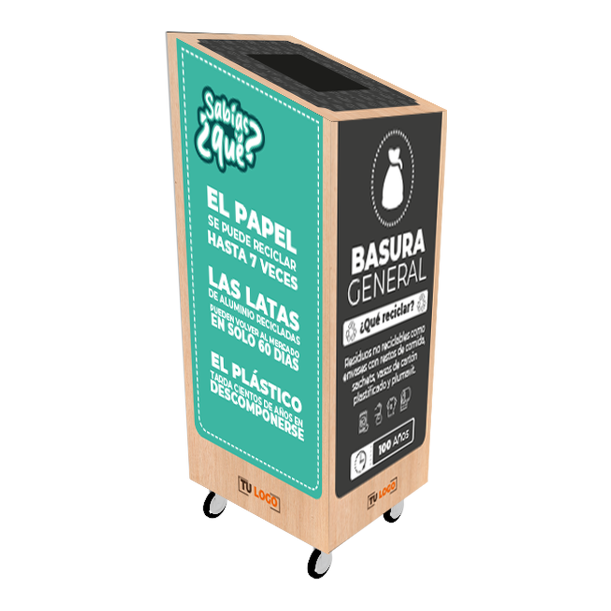Estación de reciclaje Tipo B, 1 compartimiento